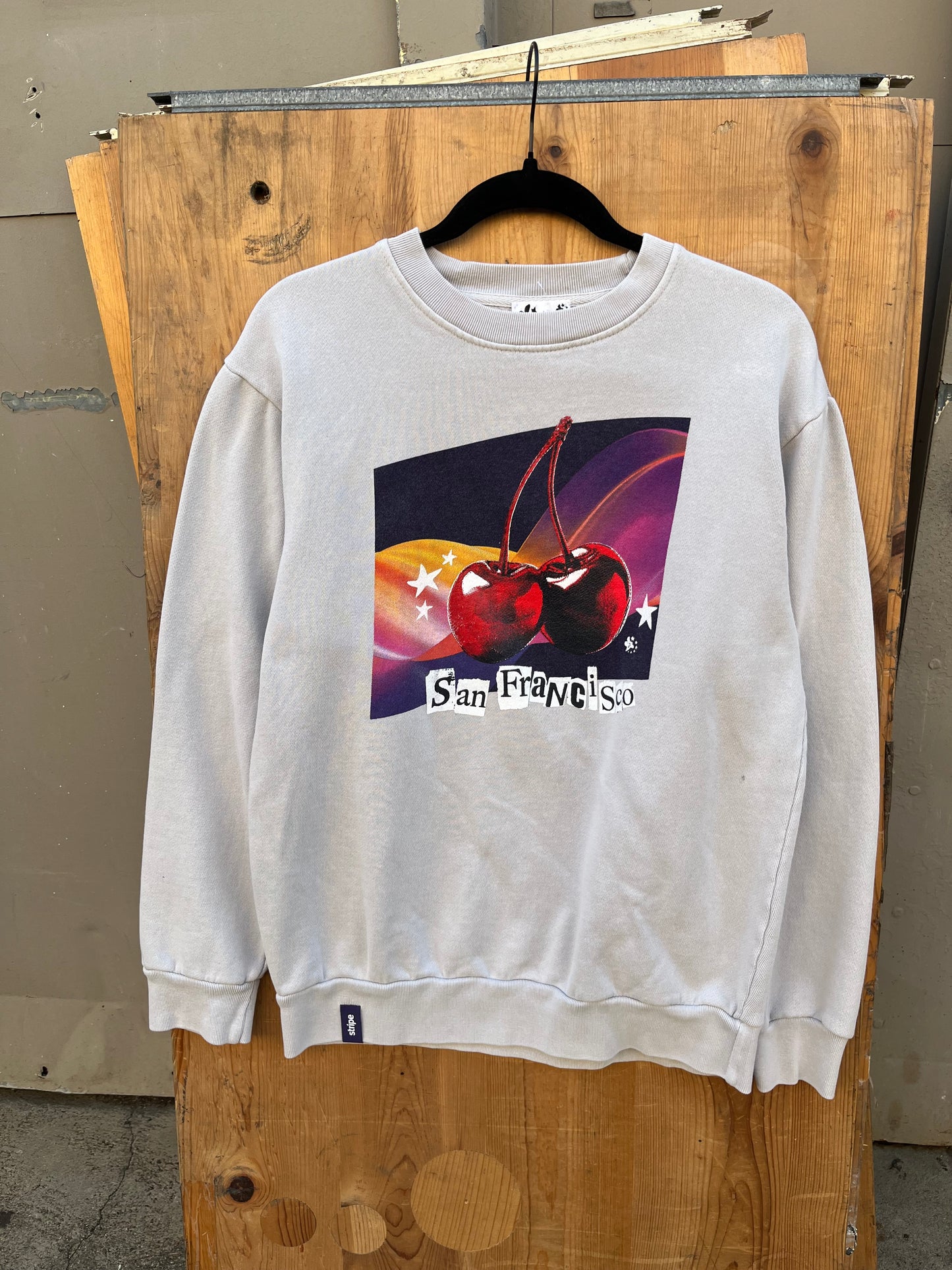 L SF Cherry Stripe Sweatshirt