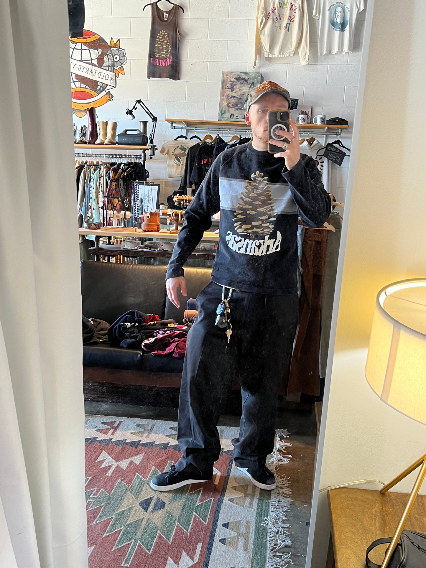 S Y2K Old Navy Arkansas Pinecone Cotton Raglan Pullover