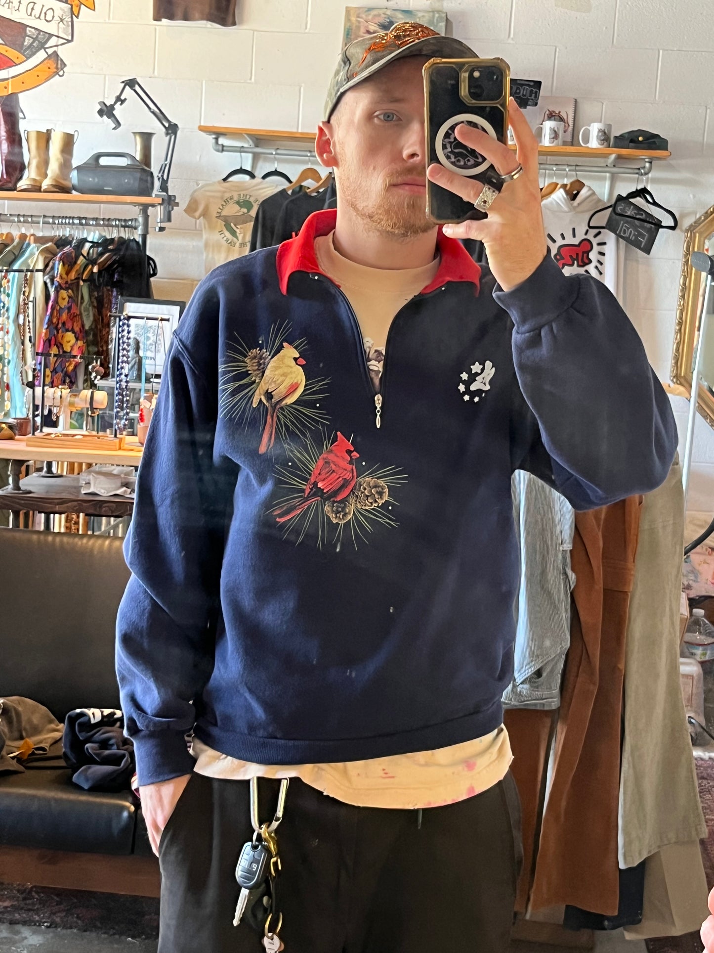 M Cardinal Pinecone Quarter Zip Pullover