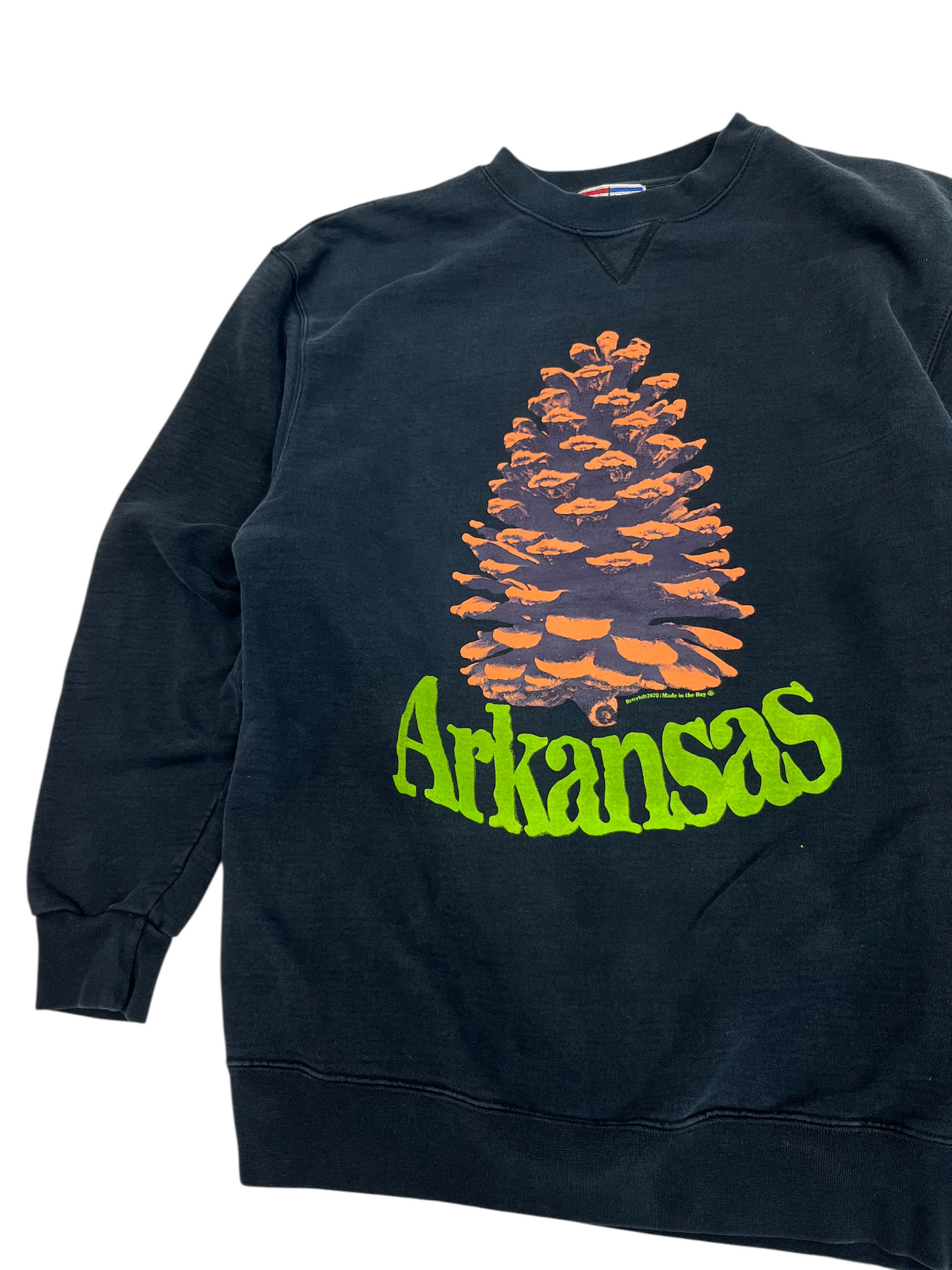 XS/S Vintage Heavyweight Arkansas Pinecone Sweatshirt Black Halloween 2025