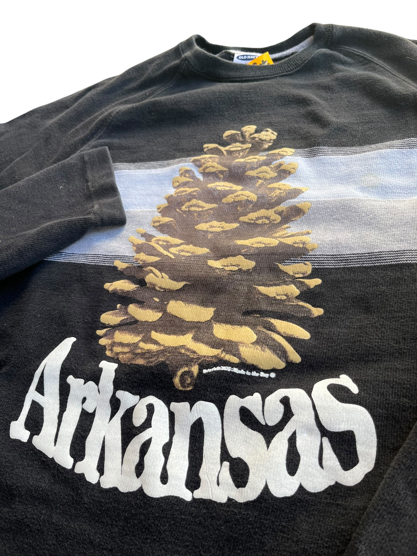 S Y2K Old Navy Arkansas Pinecone Cotton Raglan Pullover