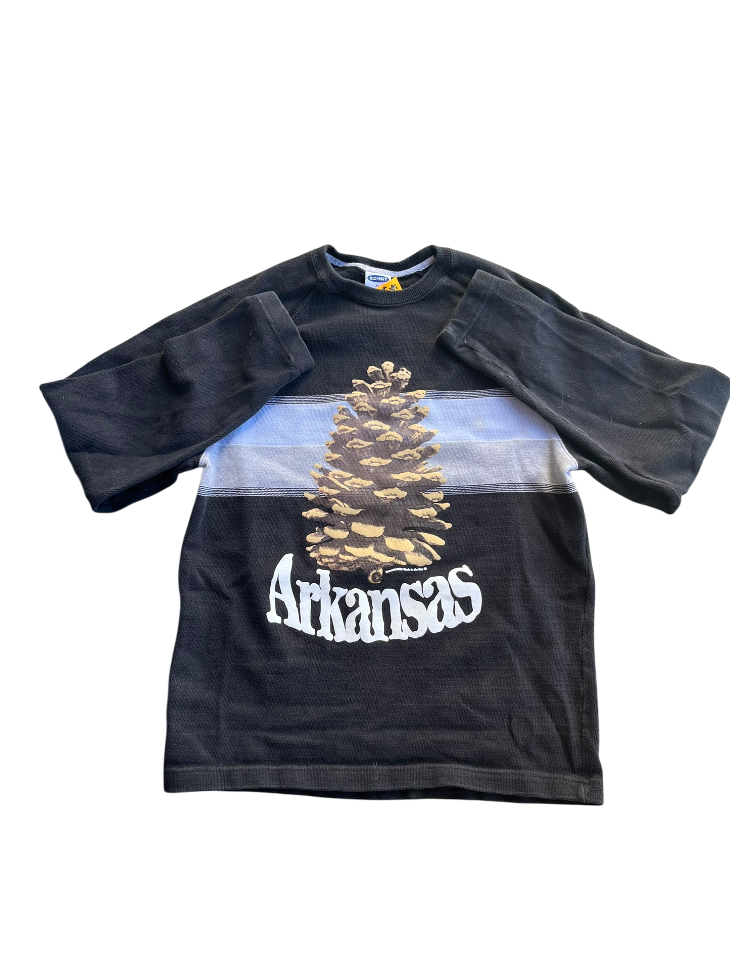 S Y2K Old Navy Arkansas Pinecone Cotton Raglan Pullover